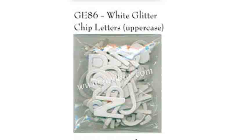 GE86-White glitter chip letters(uppercase)