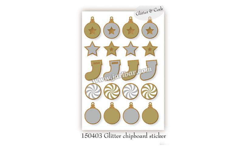 150403 Glitter chipboard sticker