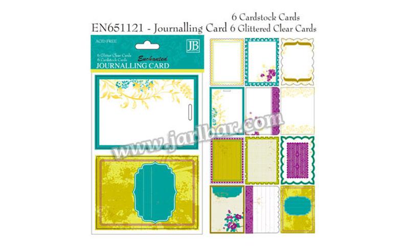 EN651121-journalling card 6 glittered clear cards