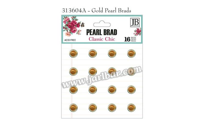 313604A-gold pearl brads