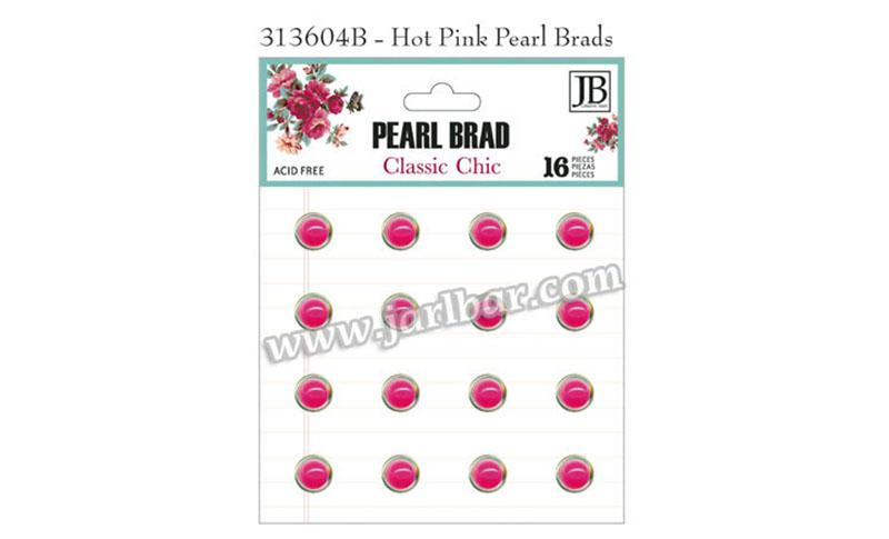 313604B-hot pink pearl brads