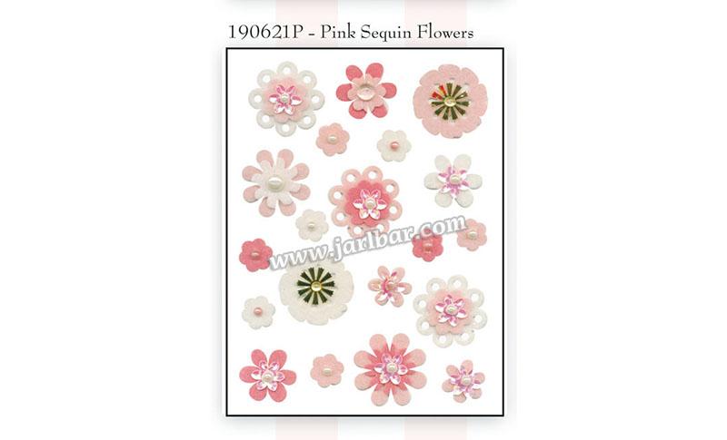 190621P-pink sequin flowers